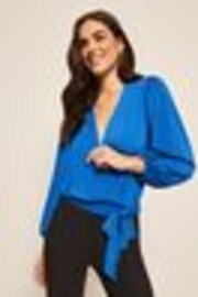 Friends Like These Blue Jersey ITY Wrap Top - Image 1 of 1