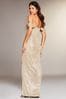Athena Embellished Crepe Long Dress