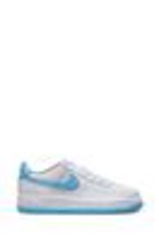 Nike White/Aqua Air Force 1 Youth Trainers - Image 1 of 1