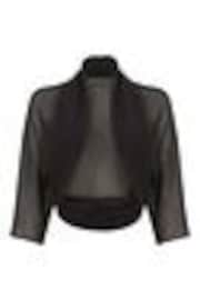 Roman Black Ruched Hem Chiffon Jacket - Image 1 of 1