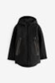 Black Waterproof Fleece Hooded Lined Coat (3-17yrs) - Image 1 of 1