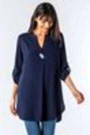 Roman Blue Longline Button Detail Tunic - Image 1 of 1