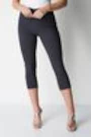 Roman Grey Chrome Cropped Stretch Capri Trousers - Image 1 of 1