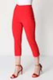 Roman Red Cropped Stretch Capri Trousers - Image 1 of 1