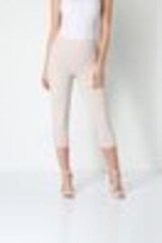 Roman Cream Cropped Stretch Capri Trousers - Image 1 of 1