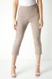 Roman Brown Chrome Cropped Stretch Capri Trousers - Image 1 of 1