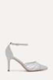 Linzi Silver Serri Court Stiletto Heels With Mesh Front Detail - Image 1 of 1