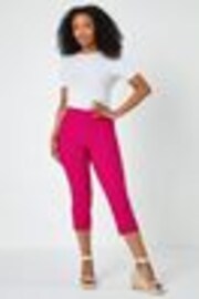 Roman Hot Pink Petite Cropped Stretch Capri Trousers - Image 1 of 1