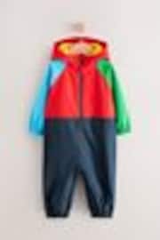 Red/Blue Colourblock Waterproof Fleece Lined Puddlesuit (3mths-7yrs) - Image 1 of 1