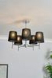 BHS Black/Chrome Mira 5 Light Semi Flush Ceiling Light - Image 1 of 1