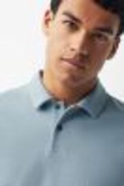Light Blue Textured Short Sleeve Polo Shirt - Image 1 of 1