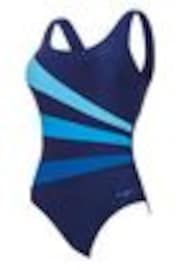 Blu - Zoggs Sandon - Costume da bagno contenitivo con coppe fisse in schiuma e panne contenitivi - Image 1 of 1