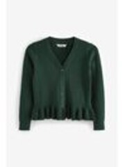 Clarks Green Girls Cable Knit Frill School Cardigan - Image 1 of 1
