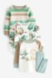 Blue/Ecru Cream Dinosaur Long Sleeve 3 Pack Pyjamas Set (9mths-8yrs) - Image 1 of 1