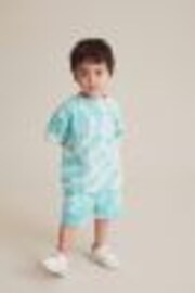 Blue Tie Dye 100% Cotton T-Shirt And Shorts Set (3mths-7yrs) - Image 1 of 1