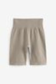 Grey High Waist Ribbed Cycling Shorts - Image 1 of 1