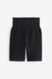 Black High Waist Ribbed Cycling Shorts - Image 1 of 1