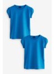 Blue Puff Sleeve 100% Cotton T-Shirts 2 Pack (3-16yrs) - Image 1 of 1