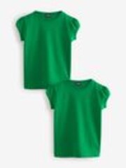 Green Puff Sleeve 100% Cotton T-Shirts 2 Pack (3-16yrs) - Image 1 of 1