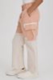 Reiss Pink Adalia 13-14 yrs Colourblock Elasticated Cargo Jeans - Image 1 of 1