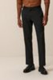 Noir - Slim Fit (Slim Fit) - Pantalon élégant uni sur le devant - Image 1 de 1