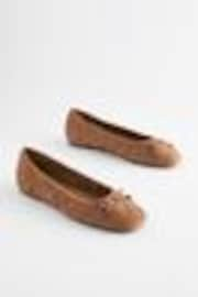 Tan Brown Forever Comfort® Leather Weave Ballerinas - Image 1 of 1