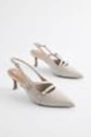 Bone White Forever Comfort® Leather Multi Buckle Slingback Heels - Image 1 of 1
