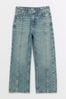 Reclaimed Vintage Inspired Gräddvita dad jeans i 90-talsstil med råskurna benslut