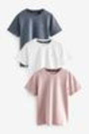 smALLSAINTS Pale Pink Boys Brace Crew 100% Cotton T-Shirts 3 Pack - Image 1 of 1
