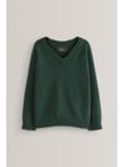 Green Knitted V-Neck School Jumper (3-16yrs) - Image 1 of 1