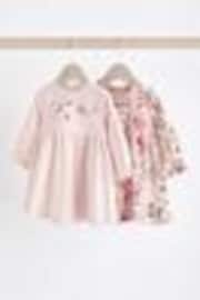 Pink Floral/ Fairy Baby 100% Cotton Jersey Dresses 2 Pack (0mths-2yrs) - Image 1 of 1