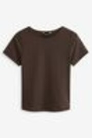 Chocolate Brown Slim Fit Short Sleeve Soft Touch Polyamide T-Shirt - Image 1 of 1