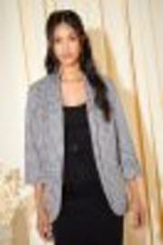 Friends Like These Black/White Edge to Edge Ponte Jacquard Blazer - Image 1 of 1