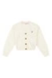 U.S. Polo Assn. Cream Girls Cable Knit Cardigan - Image 1 of 1