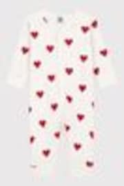 Petit Bateau White Hearts Romper - Image 1 of 1
