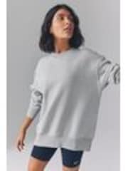 Nike Dark Grey Heather Oversized Mini Swoosh Sweatshirt - Image 1 of 1