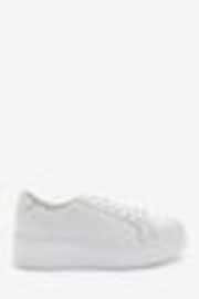 White Lace Up Signature Forever Comfort® Leather Chunky Wedge Platform Trainers - Image 1 of 1