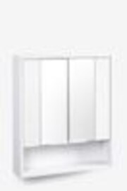 White Garda Textured Mirrored Double Wall Cabinet - Image 1 of 1