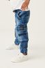 jeans med lige ben og patchwork-detalje