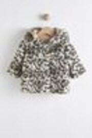 Animal Print Hooded Ears Cosy Button-Up Baby Jacket (0mths-2yrs) - Image 1 of 1