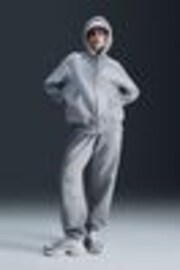Nike Dark Grey Heather Oversized Mini Phoenix Fleece Swoosh Full Zip Hoodie - Image 1 of 1