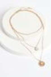 Gold Tone Floral 3 Row Necklace - Image 1 of 1