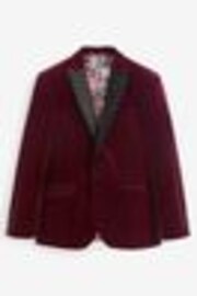 Rouge bordeaux - Slim Fit (Slim Fit) - Signature Pontoglio Italian Fabric Velvet Blazer - Image 1 de 1