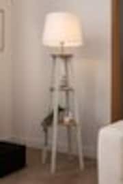 Cream Malvern Shelved Wood Floor Lamp - Image 1 of 1
