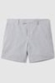 Reiss Soft Blue Barr Seersucker Striped Adjuster Shorts - Image 1 of 1