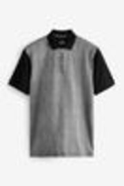 Black/Grey Check Print Polo Shirt - Image 1 of 1