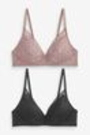 Schwarz/Mauve, Violett - BHs mit Spitzendetails für ultimativen Komfort, 2er-Pack - Image 1 of 1