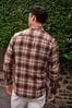 Abercrombie & Fitch Gulbrun randig t-shirt med fyrkantig logga på bröstet och rundad fåll