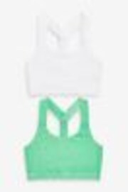 Green/White Next Active Sports Low Impact Crop Tops 2 Pack - Image 1 of 1