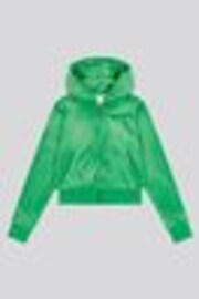 Juicy Couture Light Green Diamanté Zip Through Hoodie - Image 1 of 1